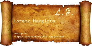 Lorenz Hargitta névjegykártya